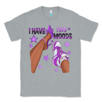 Heather Grey Purple I Have Two Moods Afro Girl Sneakers Classic Tee - texasbilliewilder