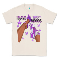 Natural Purple I Have Two Moods Afro Girl Sneakers Classic Tee - texasbilliewilder