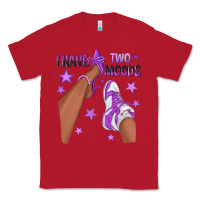 Red Purple I Have Two Moods Afro Girl Sneakers Classic Tee - texasbilliewilder