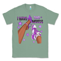 Sage Purple I Have Two Moods Afro Girl Sneakers Classic Tee - texasbilliewilder