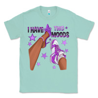 Seafoam Purple I Have Two Moods Afro Girl Sneakers Classic Tee - texasbilliewilder