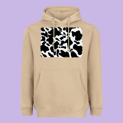 Distressed Cowhide Pattern Heavyweight Hoodie Designed By Ranaportraitstore