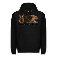 Black Peace Love Wild Cat Head Premium Hoodie - LillyAllenDesigns
