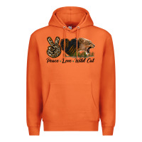 Carrot Peace Love Wild Cat Head Premium Hoodie - LillyAllenDesigns