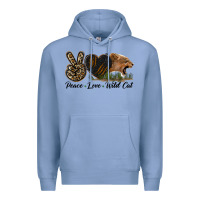 Colony Blue Peace Love Wild Cat Head Premium Hoodie - LillyAllenDesigns
