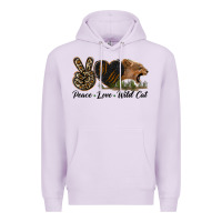 Lilac Peace Love Wild Cat Head Premium Hoodie - LillyAllenDesigns