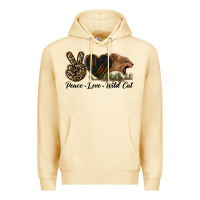 Pina Colada Peace Love Wild Cat Head Premium Hoodie - LillyAllenDesigns