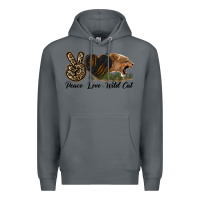 Rock Peace Love Wild Cat Head Premium Hoodie - LillyAllenDesigns
