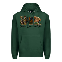 Sports Green Peace Love Wild Cat Head Premium Hoodie - LillyAllenDesigns