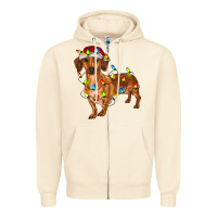 Sandshell Dachshund Christmas Lights Zipper Hoodie - RanaPortraitStore