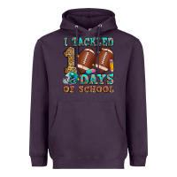 Plum i tackled 100 days of school american football Heavyweight Hoodie - Zillion Design Studio
