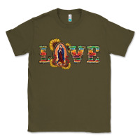 Army Green Love Lady Of Guadalupe Classic Tee - RanaPortraitStore