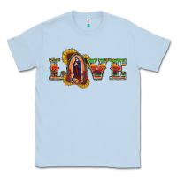 Dusty Blue Love Lady Of Guadalupe Classic Tee - RanaPortraitStore
