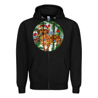 Black Dachshund Christmas Tree Zipper Hoodie - RanaPortraitStore
