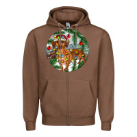 Chestnut Dachshund Christmas Tree Zipper Hoodie - RanaPortraitStore
