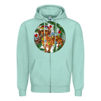 Seafoam Dachshund Christmas Tree Zipper Hoodie - RanaPortraitStore