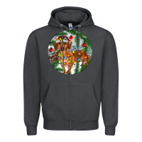 Smoke Dachshund Christmas Tree Zipper Hoodie - RanaPortraitStore