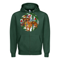 Dachshund Christmas Tree Zipper Hoodie | Teevron