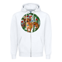 White Dachshund Christmas Tree Zipper Hoodie - RanaPortraitStore