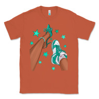 Copper Teal Afro Girl Sneakers and Heels Classic Tee - texasbilliewilder