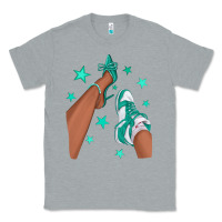 Heather Grey Teal Afro Girl Sneakers and Heels Classic Tee - texasbilliewilder