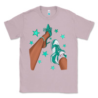 Lilac Teal Afro Girl Sneakers and Heels Classic Tee - texasbilliewilder