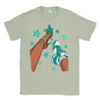 Matcha Teal Afro Girl Sneakers and Heels Classic Tee - texasbilliewilder