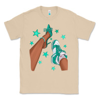 Mushroom Teal Afro Girl Sneakers and Heels Classic Tee - texasbilliewilder