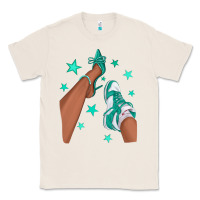 Natural Teal Afro Girl Sneakers and Heels Classic Tee - texasbilliewilder