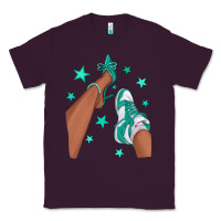Plum Teal Afro Girl Sneakers and Heels Classic Tee - texasbilliewilder