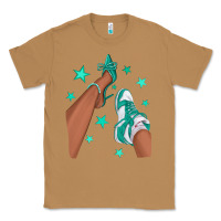Toasted Coconut Teal Afro Girl Sneakers and Heels Classic Tee - texasbilliewilder