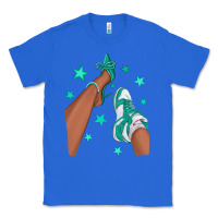 True Royal Teal Afro Girl Sneakers and Heels Classic Tee - texasbilliewilder