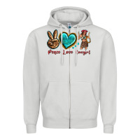 Dove Grey peace love cowgirl Zipper Hoodie - texasbilliewilder