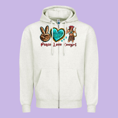 Zipper Hoodie peace love cowgirl