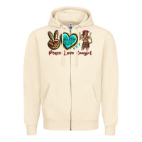 Sandshell peace love cowgirl Zipper Hoodie - texasbilliewilder