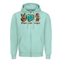Seafoam peace love cowgirl Zipper Hoodie - texasbilliewilder