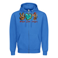 True Royal peace love cowgirl Zipper Hoodie - texasbilliewilder