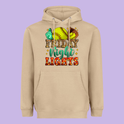 Friday Night Lights Softball Heavyweight Hoodie Designed By Zillion Design Studio