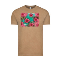 Vintage Coffee easter spring leopard serape background Vintage Tee - Artiststas