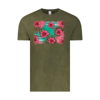 Vintage Olive easter spring leopard serape background Vintage Tee - Artiststas