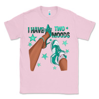 Bubblegum Pink Teal I Have Two Moods Afro Girl Sneakers Classic Tee - texasbilliewilder