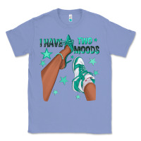 Colony Blue Teal I Have Two Moods Afro Girl Sneakers Classic Tee - texasbilliewilder