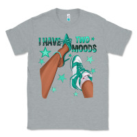 Heather Grey Teal I Have Two Moods Afro Girl Sneakers Classic Tee - texasbilliewilder