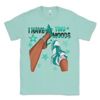 Seafoam Teal I Have Two Moods Afro Girl Sneakers Classic Tee - texasbilliewilder