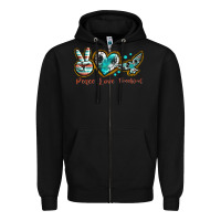 Black peace love freebird Zipper Hoodie - texasbilliewilder