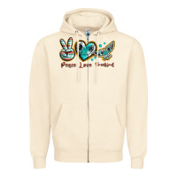 Sandshell peace love freebird Zipper Hoodie - texasbilliewilder