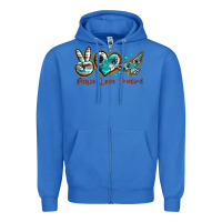 True Royal peace love freebird Zipper Hoodie - texasbilliewilder