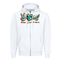 White peace love freebird Zipper Hoodie - texasbilliewilder