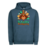 Pigment Midnight Navy happy thanksgiving turkey Urban Hoodie - Jasminsmagicworld