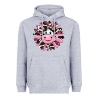 Heather Grey pink leopard sunflower cow Heavyweight Hoodie - RanaPortraitStore